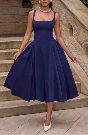 Midi Dress Figure-Flattering Stretch Crepe – Rosina - Bellux