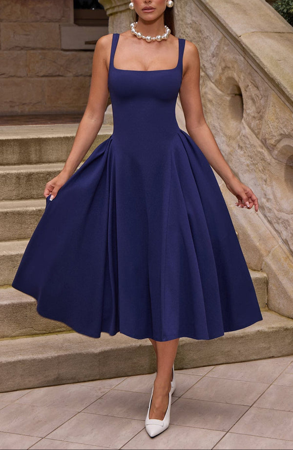 Midi Dress Figure-Flattering Stretch Crepe – Rosina - Bellux