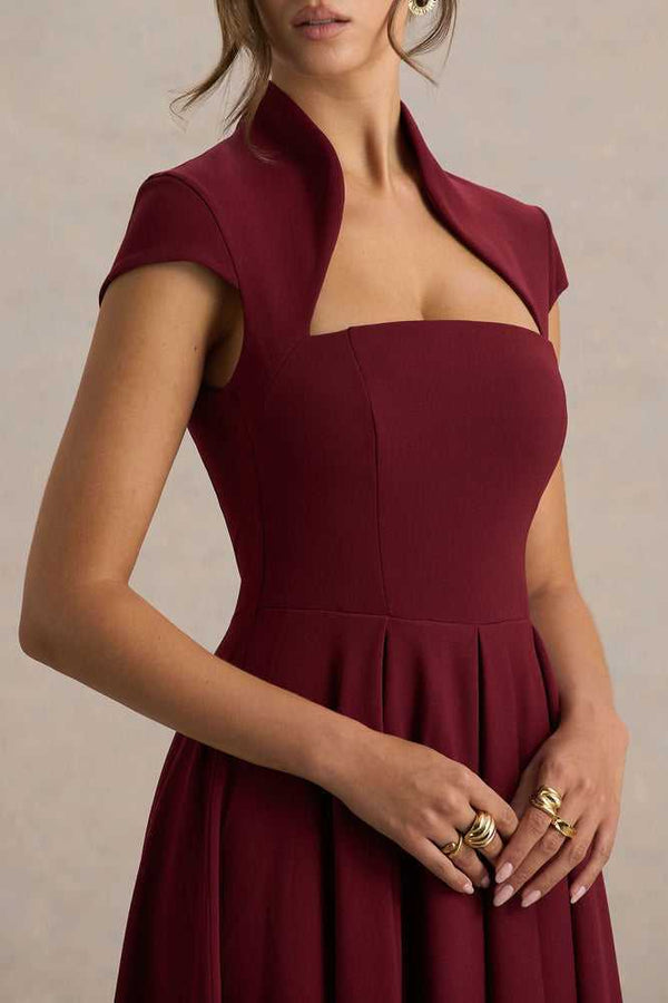 Midi Dress Sculpting – Genevieve - Wine - Bellux