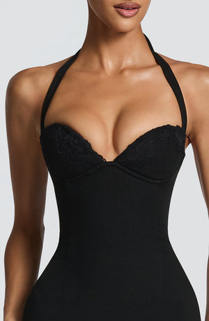 Midi Pencil Dress Lace Trim – Enya - Bellux