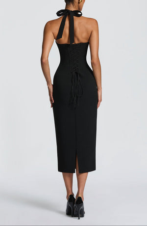 Midi Pencil Dress Lace Trim – Enya - Bellux