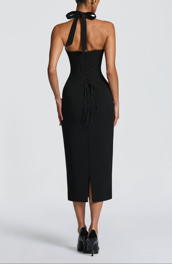 Midi Pencil Dress Lace Trim – Enya - Bellux