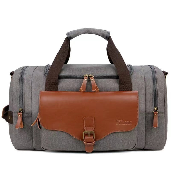 Multi-Compartment Carry-On Duffle – Water-Resistant Canvas - Gray - Bellux