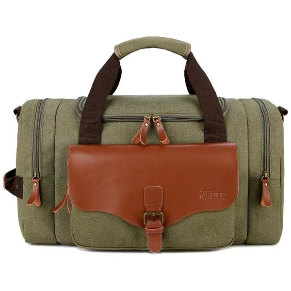 Multi-Compartment Carry-On Duffle – Water-Resistant Canvas - Green - Bellux