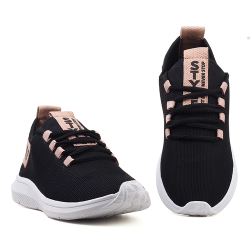 Orthopaedic Walking Trainers - Orthotic Support - Aisling - Black and Nude - Bellux
