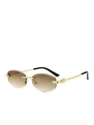 Oval Sunglasses with Gradient Lenses – Juniper - Gold - Bellux
