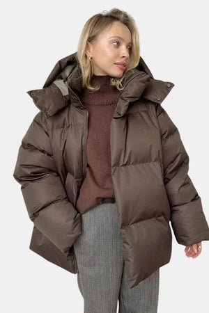 Oversized Hooded Puffer Coat – Insulated – Hollis - Bellux