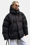 Oversized Hooded Puffer Coat – Insulated – Hollis - Black - Bellux