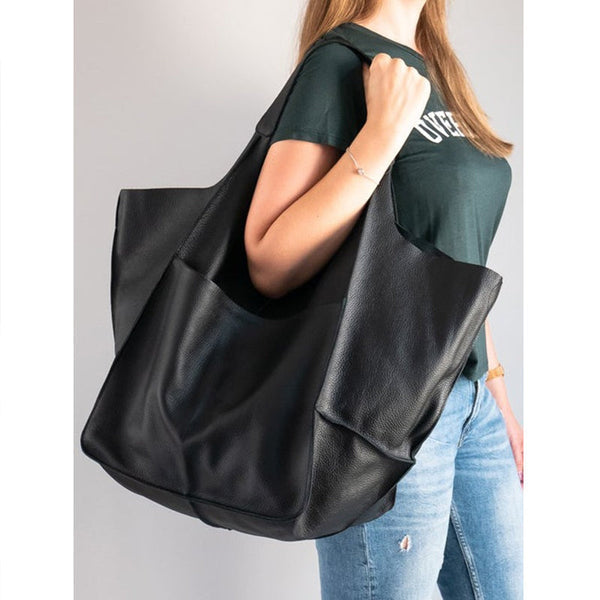 Oversized Scratch-Resistant Vegan Leather Tote – Odette - Bellux