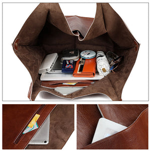 Oversized Scratch-Resistant Vegan Leather Tote – Odette - Bellux