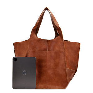 Oversized Scratch-Resistant Vegan Leather Tote – Odette - Bellux