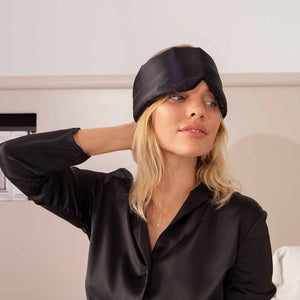 Padded Blackout Sleep Mask Mulberry Silk - Paloma - Black - Bellux