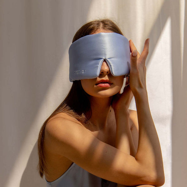 Padded Blackout Sleep Mask Mulberry Silk - Paloma - Light Blue - Bellux
