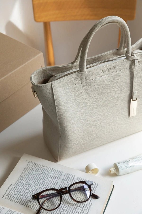 Pebbled Top-Handle Handbag Sleek Minimalist – Isobel - Bellux