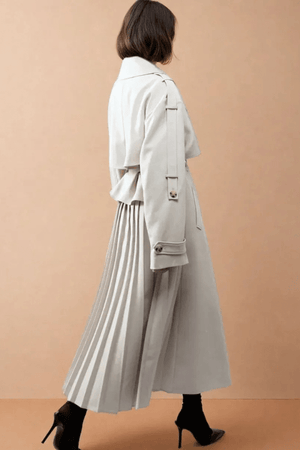 Pleated-Back Belted Oversized Trench Coat – Jessamine - Bellux