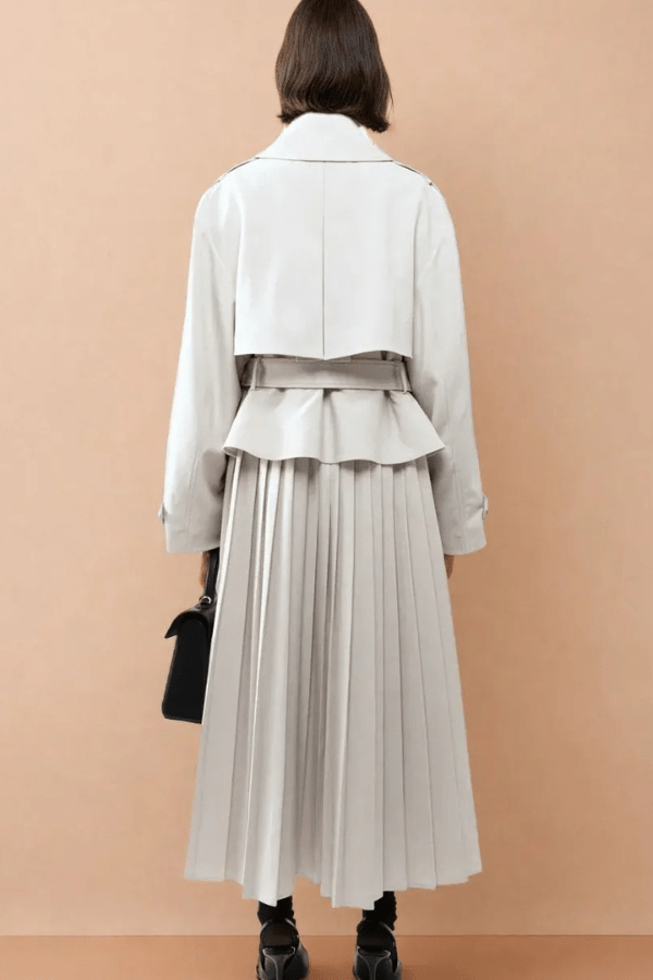 Pleated-Back Belted Oversized Trench Coat – Jessamine - Bellux