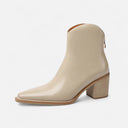 Pointed Toe Heeled Boots – Comfort-Fit Sable - Beige - Bellux