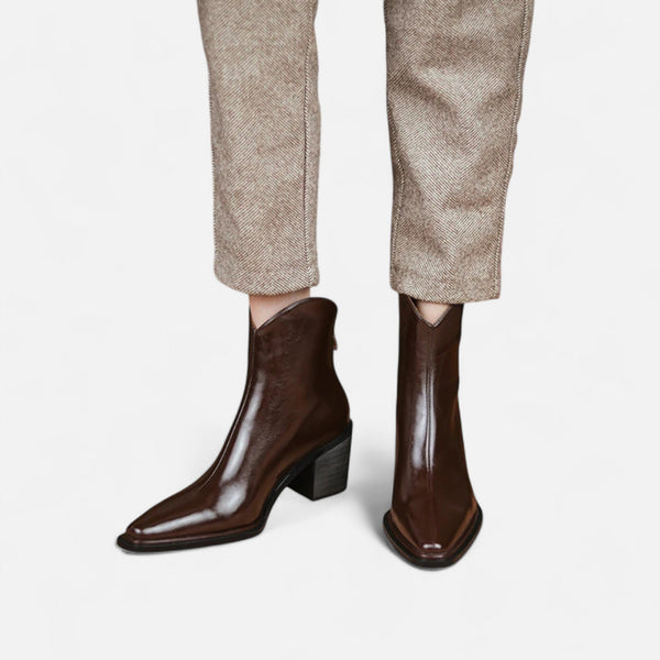 Pointed Toe Heeled Boots – Comfort-Fit Sable - Bellux