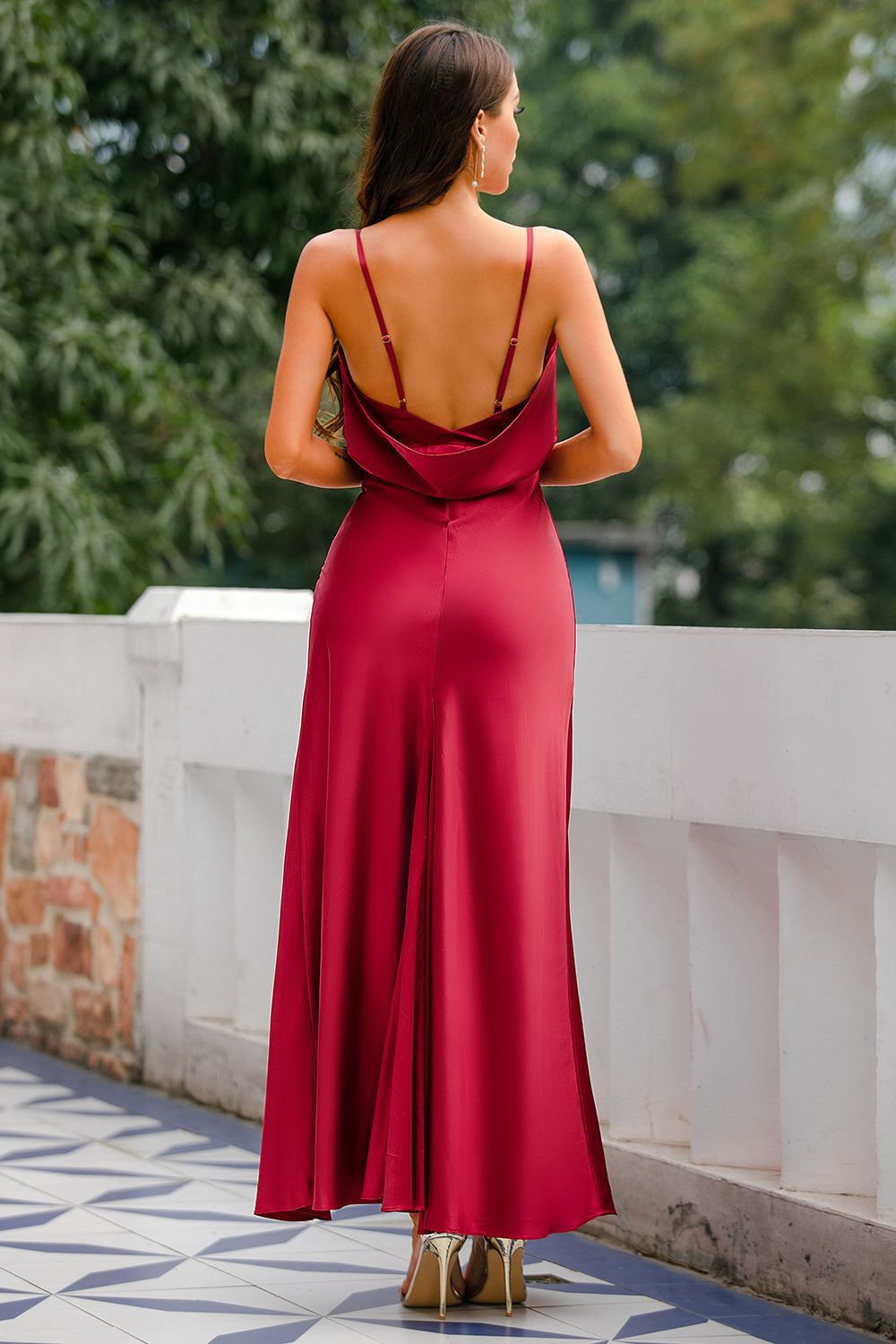 Prom Dress Mermaid Long Burgundy – Evelyn - Red - Bellux