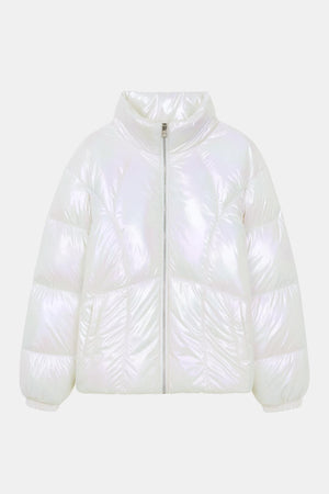 Puffer Coat Insulated High-Shine – Marnie - White - Bellux