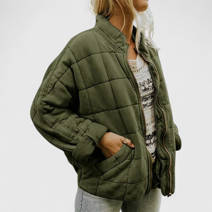 Quilt-Lined Jacket Relaxed Fit Cosy-Lined – Bridie - Green - Bellux