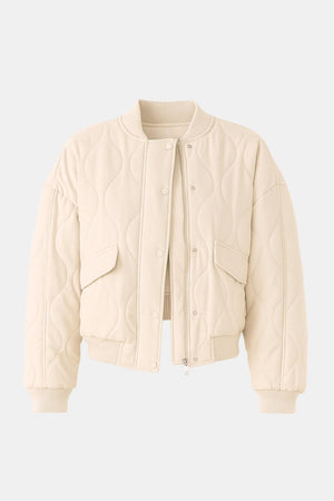 Quilted Oversized Coat Relaxed Fit – Allegra - Beige - Bellux