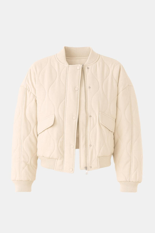 Quilted Oversized Coat Relaxed Fit – Allegra - Beige - Bellux