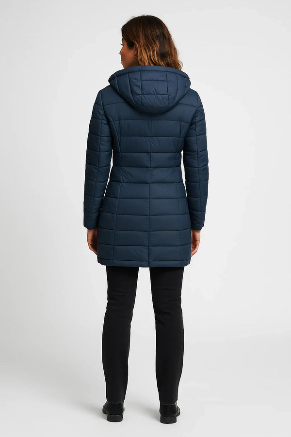 Quilted Puffer Coat Mid-Length Lightly Fitted – Elspeth - Bellux