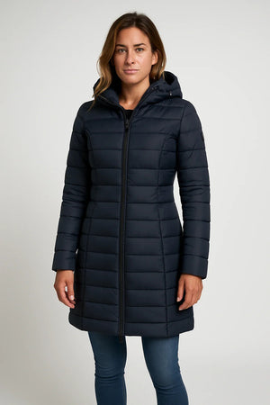 Quilted Puffer Coat Mid-Length Lightly Fitted – Elspeth - Bellux