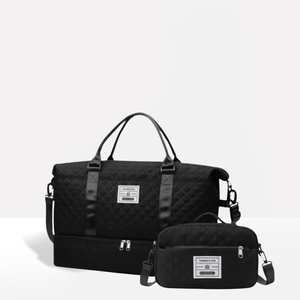 Quilted Weekender Holdall Spacious – Elysia - Black Combo Bag - Bellux