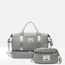 Quilted Weekender Holdall Spacious – Elysia - Gray Combo Bag - Bellux