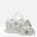 Quilted Weekender Holdall Spacious – Elysia - Off White Combo Bag - Bellux