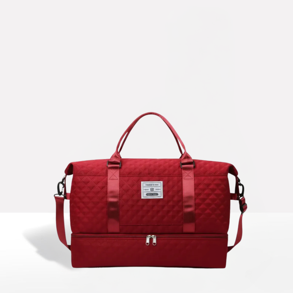 Quilted Weekender Holdall Spacious – Elysia - Red - Bellux