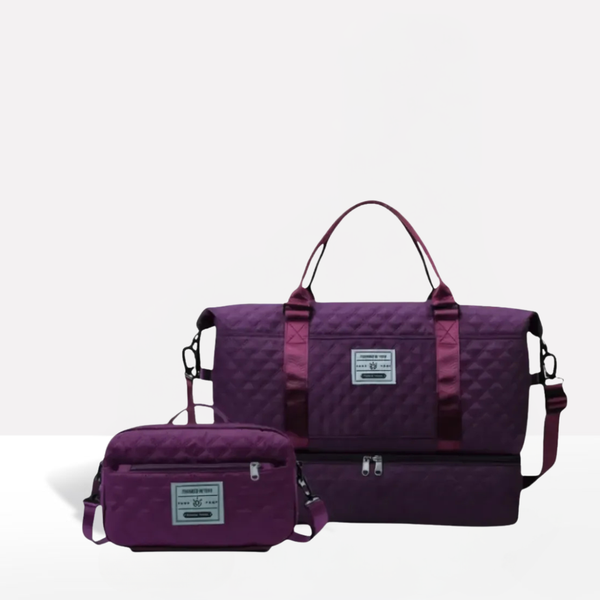 Quilted Weekender Holdall Spacious – Elysia - Violet Combo Bag - Bellux