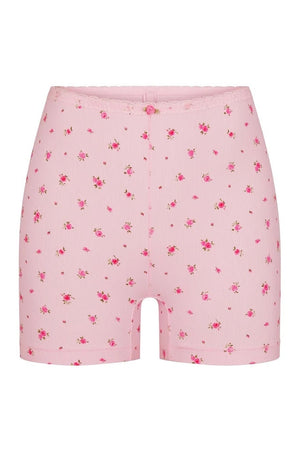 Ribbed Lounge Set Lace-Trimmed Rosette Detail – Etta - Bellux