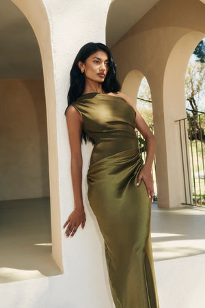Satin-Look Maxi Dress – Agata - Bellux