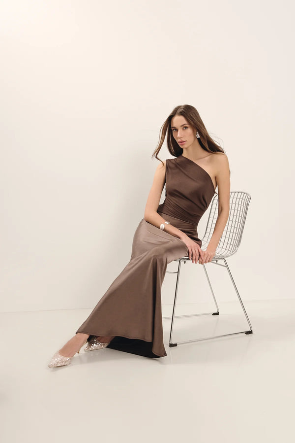 Satin-Look Maxi Dress – Agata - Bellux