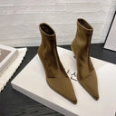 Satin Slip-On Boots – Lesli - army green - Bellux