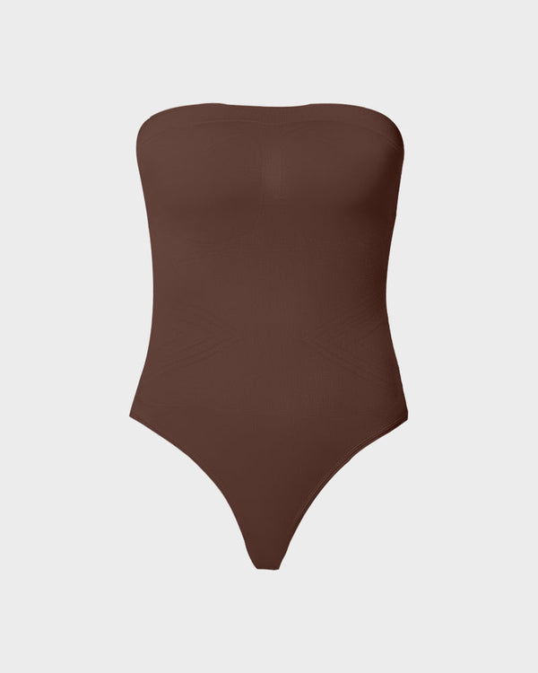 Seamless Strapless Shaping Bodysuit – SculptPro - Brown - Bellux