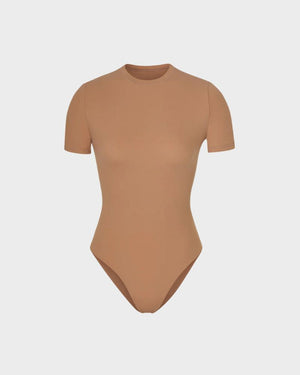 Seamless T-Shirt Bodysuit Sculpting Tummy Control - Khaki - Bellux