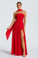 Shaping Asymmetric Dress – Harriet - Red - Bellux