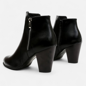 Side-Zip Ankle Boots Non-Slip Coarse Block Heel – Phoebe - Bellux