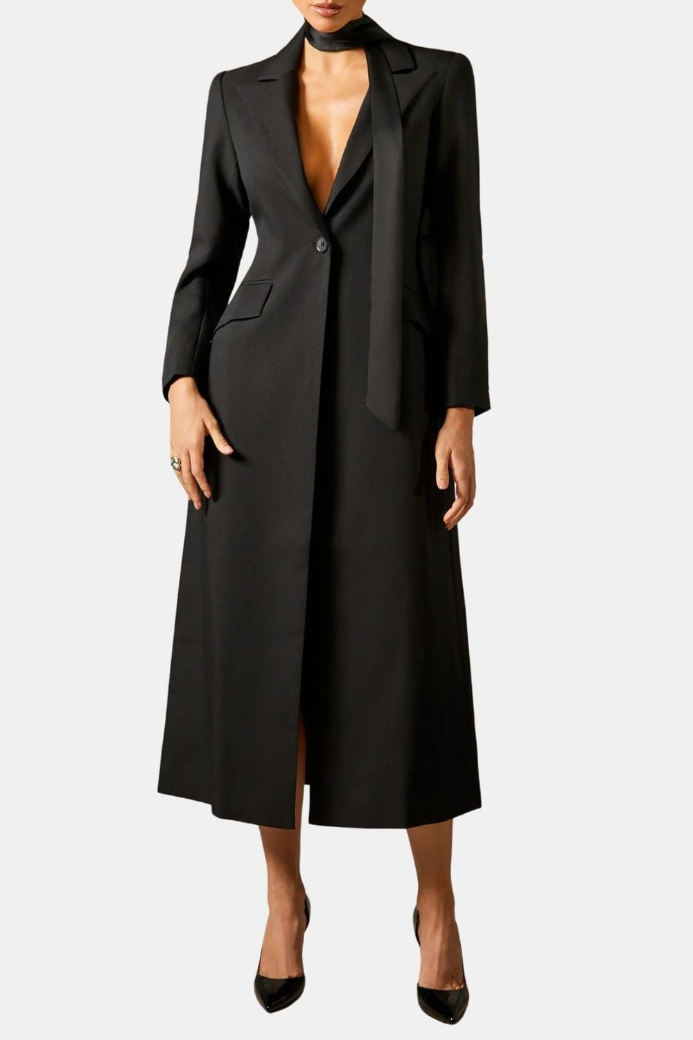 Single-Breasted Longline Coat Tailored Fit – Elspeth - Bellux