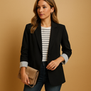 Single-Breasted Tailored Blazer – Structured Fit Agnes - Black - Bellux