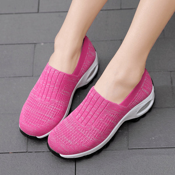 Slip-On Trainers Orthopaedic Insole Lightweight – Juniper - Red - Bellux