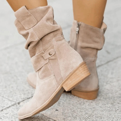 Slouchy Ankle Boots All-Day Comfort Premium Suede – Laurel - Beige - Bellux
