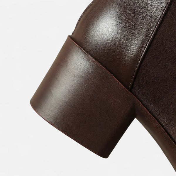 Square-Toe Ankle Boots Plush-Lined Cow Suede – Amelie - Bellux