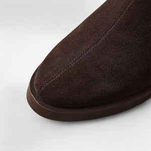 Square-Toe Ankle Boots Plush-Lined Cow Suede – Amelie - Bellux