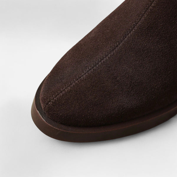 Square-Toe Ankle Boots Plush-Lined Cow Suede – Amelie - Bellux