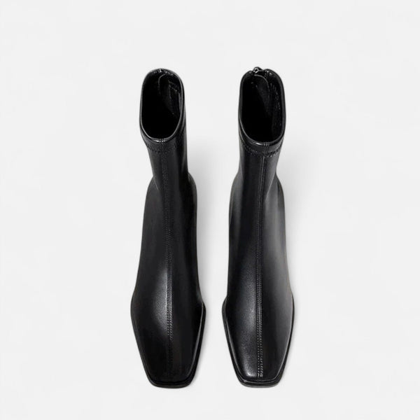 Square-Toe Ankle Boots – Warm Cotton-Lined – Celia - Bellux